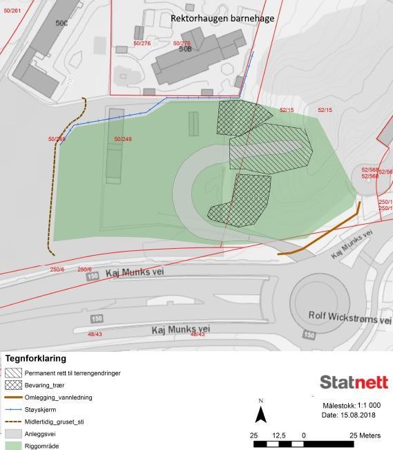 Figur 12: Planlagt arealbruk for rigg på Ullevåsletta.
