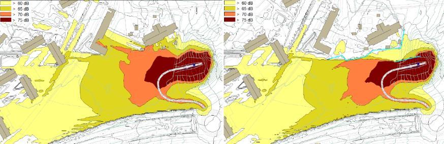Side 35 Figur 13a: Støysonekart for anleggsperiode med etablering av påhugg Rektorhaugen.