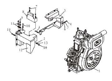 2 / (1) Diesel Engine Assembly 1 KM186FAGD-00000 Air Cooled Diesel 1 2 GB/T97.