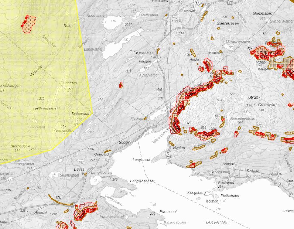 3.2 Skredfare Terrenget i planområdet er relativt slakt. I følge kart fra skrednett.no er det ikke innenfor NVEs aktsomhetskart for hverken snø- eller steinskred.