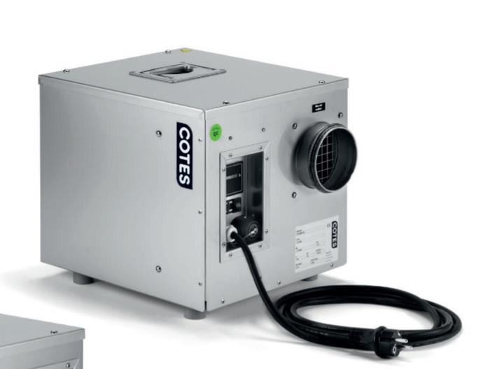COTES CB 290 TECHNICAL DATA CR 290B Dry air nominal m3/hour 290 Regeneration air nominal m3/hour 65 Voltage /phases 230/1n+PE Connected load kw 1.