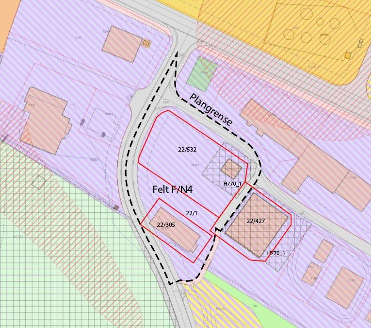 1 Plangrense Utsnitt fra arealplankartet med inntegnet plangrense.