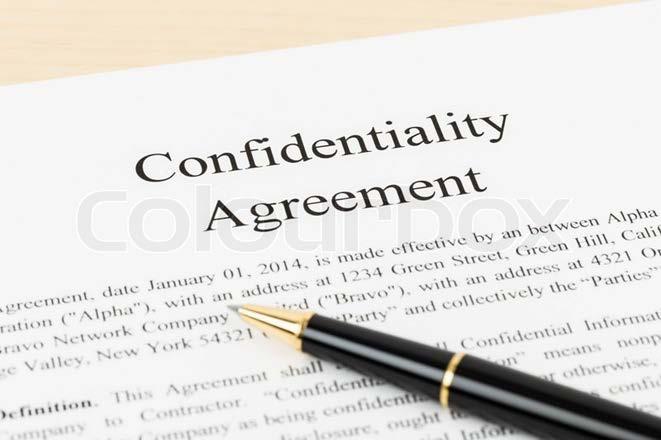 Konfidensialitetsavtaler / NDA Løfter om hemmelighold (egen avtale/bestemmelse i en kontrakt /ensidig eller gjensidig) Definisjon av