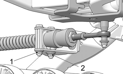 Figure 17 Turn stabilizing arm nut to adjust length of rod end (1) and get rubber cone (2) to apply light pressure on anti rotation retainer (3).