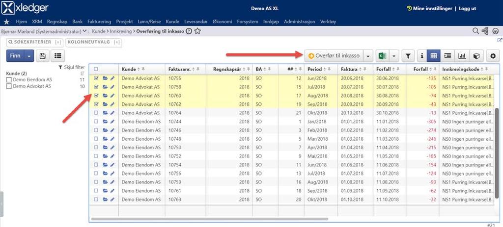 2 Overføring av saker i integrasjonen Når Xledger Support har bekreftet at klientene er aktivisert på Conecto sin inkassointegrasjon kan du starte
