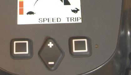 Hastighets-velger Skilpadden indikerer laveste hastighetsområde: 0 6 km/t.