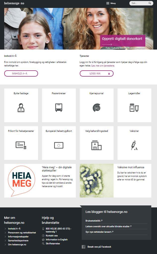 Én vei inn til sikre digitale helsetjenester Helsenorge gir deg mulighet til å delta aktivt i beslutninger og oppfølging av egen helse, og gjør deg i stand til å være en god pårørende.