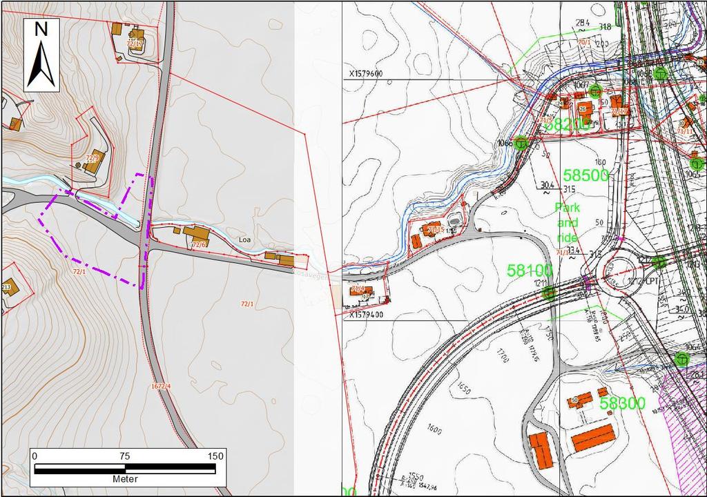 Figur 4. Borplan fra grunnundersøkelser utført av Multiconsult i 2015 /4/. De grønne punktene viser ikke tegn til kvikkleire/sprøbruddmateriale i boringen. 4 Grunnforhold 4.