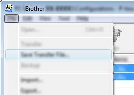 Overføre maler med P-touch Transfer Express (bare Windows ) Klikk på [Fil] - [Lagre overføringsfil].
