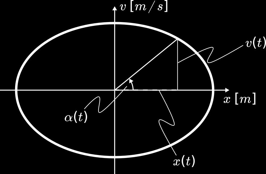 som beskriver altid (uansett hvilken x 0 eller v 0 ) en ellipse med sentrum (0, 0), store halvakse a = A 0 og lite halvakse b = A 0 ω 0.