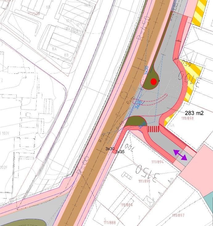 Adkomst til transformasjonsområdene vil være på østsiden og utkjøring til sentrum vil være på vestsiden. Trafikken vil krysse Bussveien like sør for Altona Brygge.