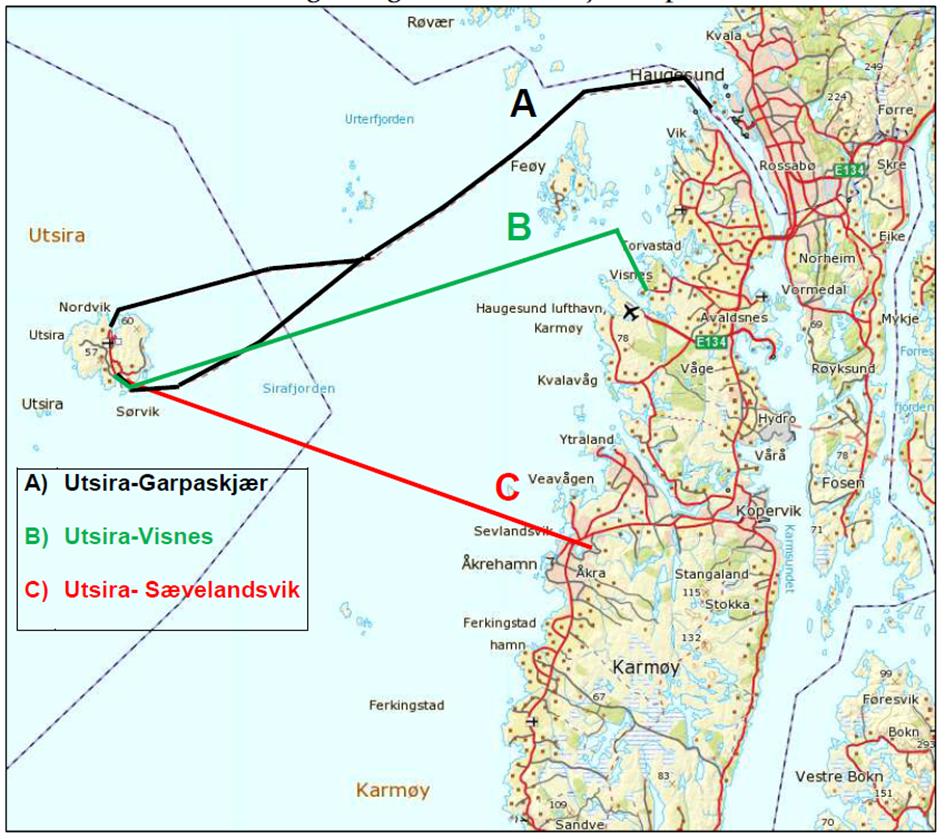 Utvalgssakens nummer: Side 4 av 9 Visnes på Karmøy Notatet er lagt ved denne saken («Vurdering av tre ulike anløpssteder for Utsirasambandet»).