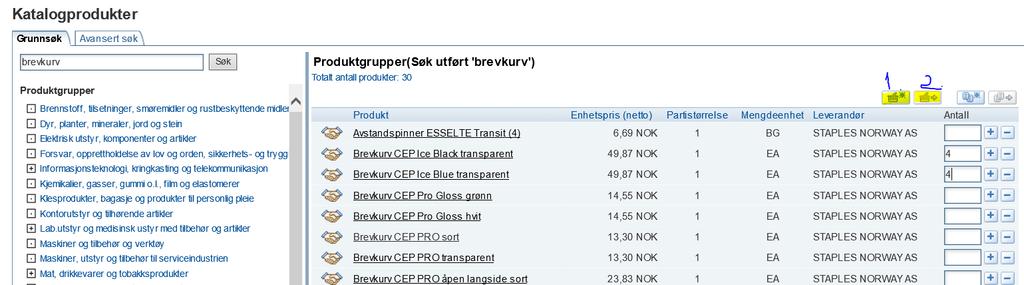 Legg inn antall (= 4 stk) for de 2 produktene du skal kjøpe ii.