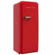 RETRO HRF330RW Kjøleskap med liten toppfryser Innbygging eller frittstående Kjøl: 260 liter, frys: 21 liter Hvit farge Justerbare glasshyller Flaskeholder