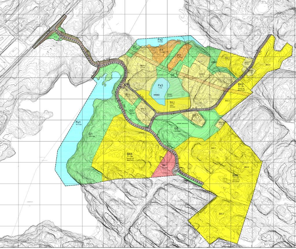 Oversikten viser følgende (basert på det foreløpige planforslaget): - til sammen 20 895 m² omdisponeres fra boligformål til grøntformål innenfor områdereguleringen.