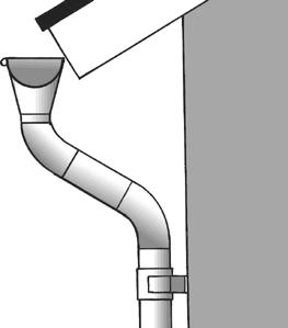 Nedløpsrør Rørklammer murvegg 18 Montér et bend på nedløpskummen og mål avstanden som vist på figur. Kapp mellomstykke 12 cm lengre enn avstanden mellom bendene.
