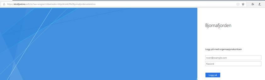 Innlogging i kvalitetssystemet Alle einingsleiarane har fått tilgang til kvalitetssystemet Logg inn slik: https://sts.bfjord.no/adfs/ls/?wa=wsignin1.0&wtrealm= https%3a%2f%2fbjornafjorden.extend.