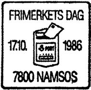 S18 Type: Motiv Brukstid 17.10.-18.10.1986 7800 Reg. brukt 17.10.1986 AA Stempel nr.