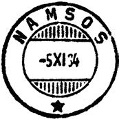 frimerker en periode etter bombingen av Namsos sentrum 20 april 1940 Registrert brukt