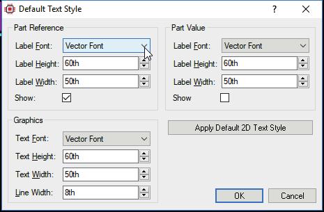 True Type fonter tar seg bedre ut enn Vector Font, så editér som vist under.