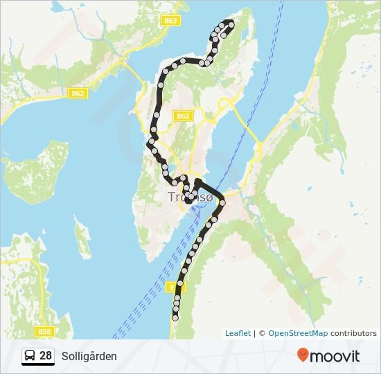 Retning: Solligården 39 stopp VIS LINJERUTETABELL Grevlingvegen Grevlingvegen 42, Tromsø Gaupevegen Bjørnebekkvegen 100, Tromsø Otervegen Otervegen 13, Tromsø Bjørnebekkvegen Nedre Ekornvegen 2,