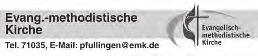 31. Januar 2019, Nummer 5 Amtsblatt der Stadt Pfullingen 11 Der Katholische Kindergarten St. Josef veranstaltet ein Donnerstag, 7. Februar 17.00 Uhr Bubenjungschar "Let s fetz" (2. bis 5. Klasse) 18.