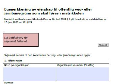 eiendomsrett til offentlig vegeller jernbanegrunn i sak som gjelder