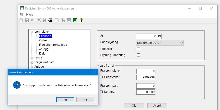 Etter en del valg og spesifiseringer kan så fraværsmelding sendes elektronisk til Altinn. Se eget dokument med beskrivelse.