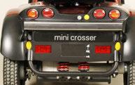 Ved transport i bil SKAL Mini crosseren alltid spennes fast.(transportsikres).