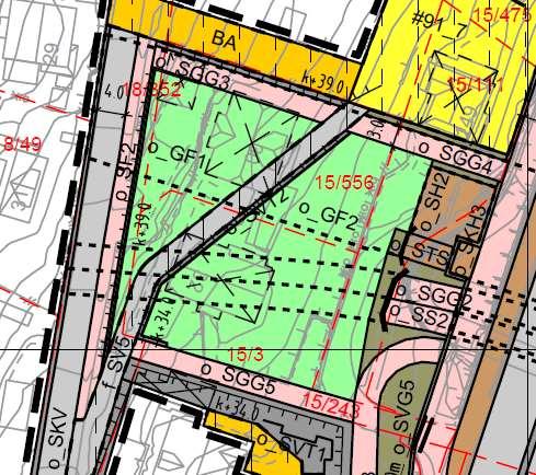 PLANENDRING Figur 5.3.1 Gjeldende reguleringsplan. Figur 5.3.2 Reguleringsendring på bakken.