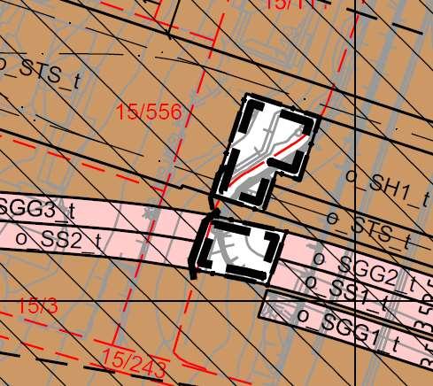 Fig.5.3.4 Gjeldende reguleringsplan under bakken. Fig.5.3.5 Reguleringsendring under bakken.