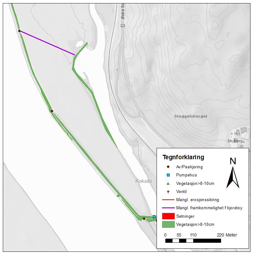 Grinder flomverk (VV 7614, 8936) og pumpestasjon (VV 7614), Grue kommune Status og vurdering av behovet for oppgradering 3 Teknisk tilstand Figur 17 Sekundær - flomverk 3 3.