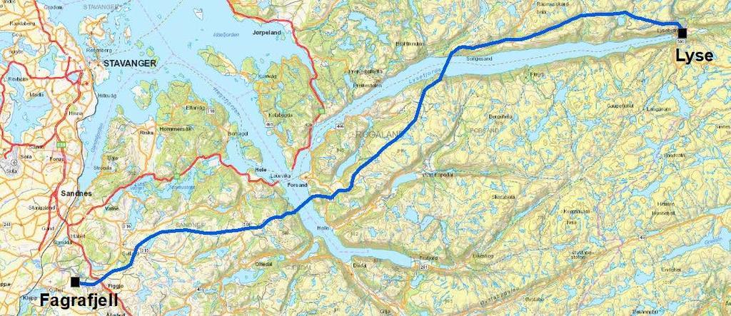 "Norges vassdrags- og energidirektorat (NVE) anbefaler at Statnett SF gis tillatelse til å bygge en ny 420 kv kraftledning mellom Lyse transformatorstasjon i Forsand kommune og en ny