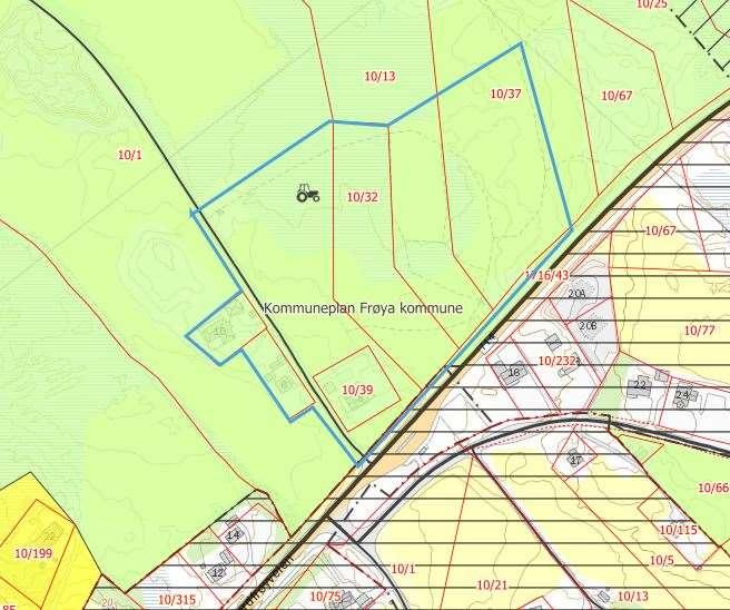 2.2 GJELDENDE AREALFORMÅL I kommuneplanens arealdel for Frøya kommune (planid: 1620200803), er området satt til LNF (figur 6). Dette formålet tillater kun tiltak i tilknytning til stedbunden næring.