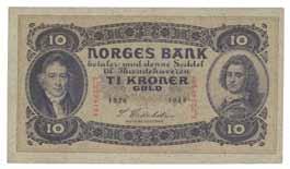 Flekk på revers/spot on reverse 1/1-1 000 33 10 kroner 1916. E7650481 1 1 500 34 10 kroner 1917.
