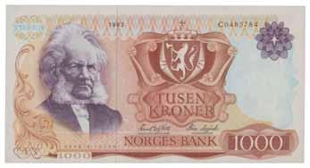 Sedler 5. UTGAVE 180 1000 kroner 1983.