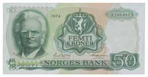 50 kroner 1974. F2064613 0 300 187 50 kroner 1977.