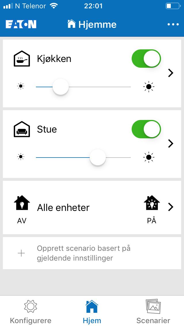 EATONs smarthusløsning for nybegynnere er sentrert rundt det adapterdrevne xcomfort Bridge-grensesnittet som kobles til en trådløs ruter ved hjelp av standard nettverkskabel.