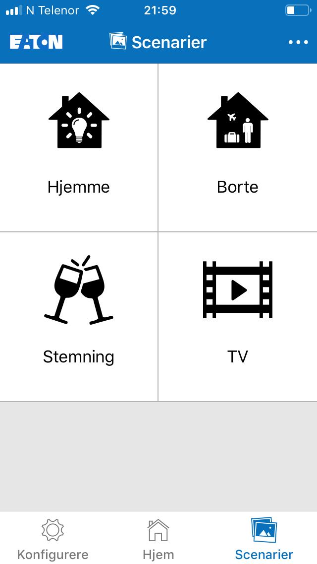 Ved siden av å fungere som en sentral, trådløs PÅ/AV-bryter kan den også brukes til å sette opp bestemte belysningsscener eller aktivere, deaktivere og dimme flere enheter samtidig ved hjelp av