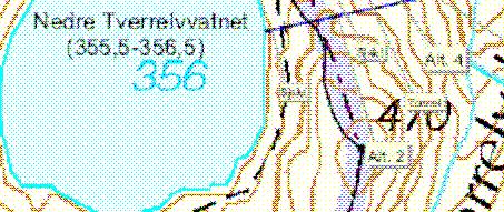 Nedre Tverrelvvatnet vil bli regulert mellom kote 355,5 og 356,5. Det lages en inntakskonstruksjon vel 240 m nordvest for utløpet.