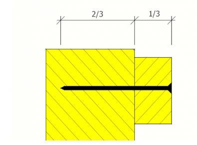 DEL 2 Med hjelpemidler Oppgave 6 (6 poeng) Kledningsbord med tykkelse 22 mm skal spikres fast i bindingsverk. Det anbefales 2 at 3 av spikeren skal inn i bindingsverket (forankringslengde).