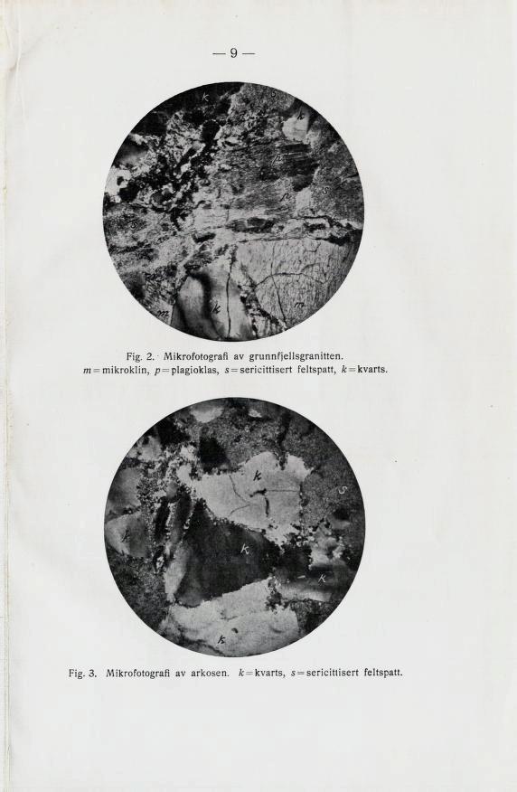 9 Fig. 2. Mikrofotografi av grunnfjellsgranitten.
