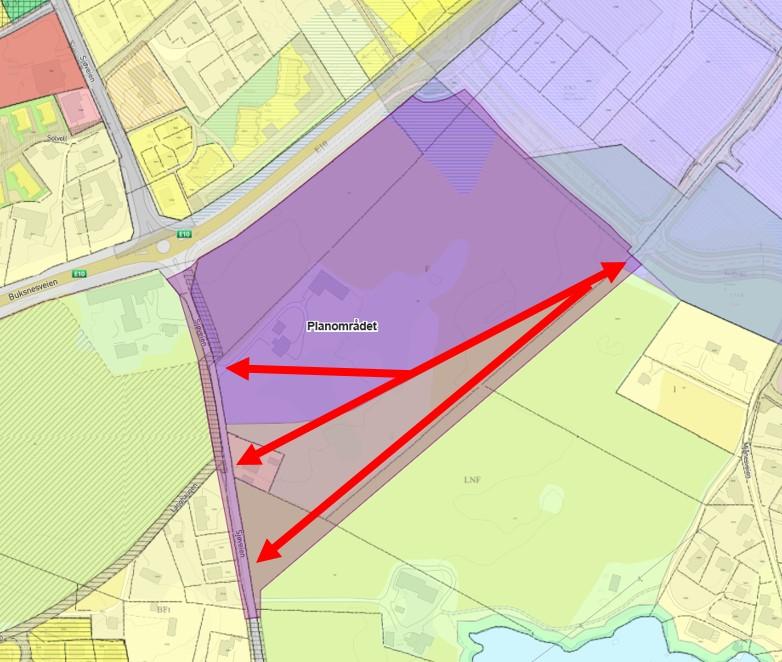 Rådmannens forslag til plangrense ved