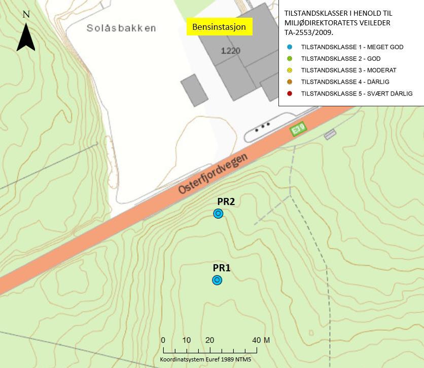 E39 Vikane - Eikangervåg Miljøundersøkingar lausmassar og sediment multiconsult.no 2.2 Resultat og vurderingar Plassering av prøvepunkta og forureiningsituasjonen er vist i Figur 2-1.