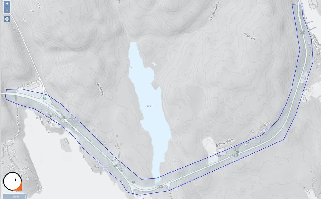 10.2 Artsdata utdrag fra Artskart. Vedlegg 1 Naturdata - eksisterende Avgrenset søk i tiltakssonen langs E39. Ingen rødlistede eller sjeldne arter registrert i området. Kilde: Artskart, pr. 24.