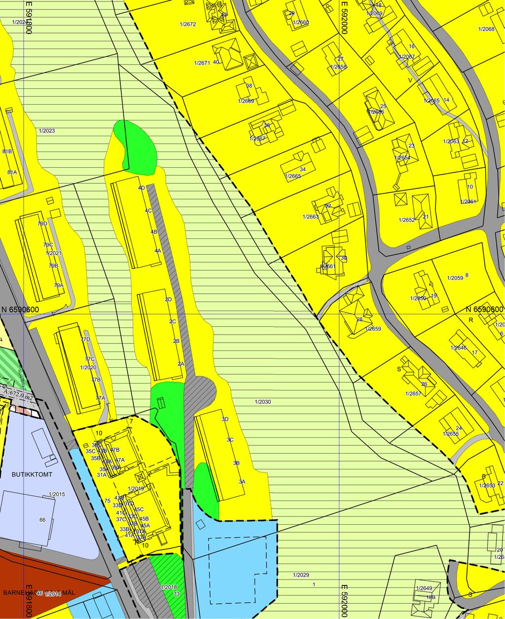 Reguleringsplankart Moss kommune Eiendom: Adresse: Dato: Målestokk: 1/2030 Refsnesbakken 2A 10.07.