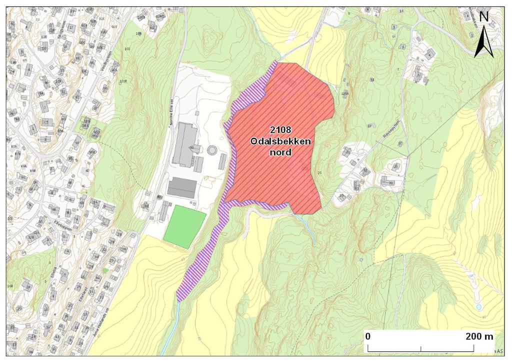Kvikkleiresone: 2108 Odalsbekken nord Frogn kommune Faregradklasse Konsekvensklasse Risikoklasse 2 - Middels 2 - Alvorlig 2 - Lav prioritet Opprettet: 2018-02-01 Beregnet: 2018-06-06 Enkel