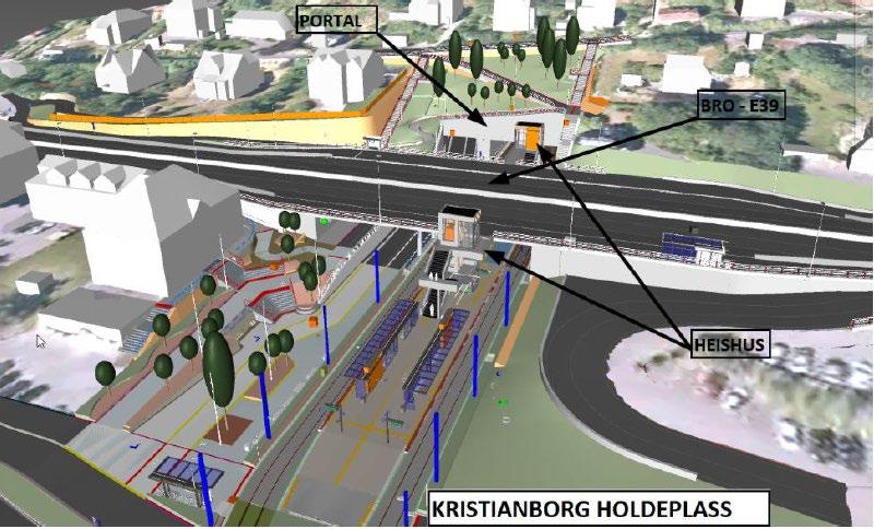 D14 MINDEMYREN (KRISTIANBORG) HIGHLIGHTS 1. Kobling mot ent. D15 2. Bro Fjøsangerveien E39 3.