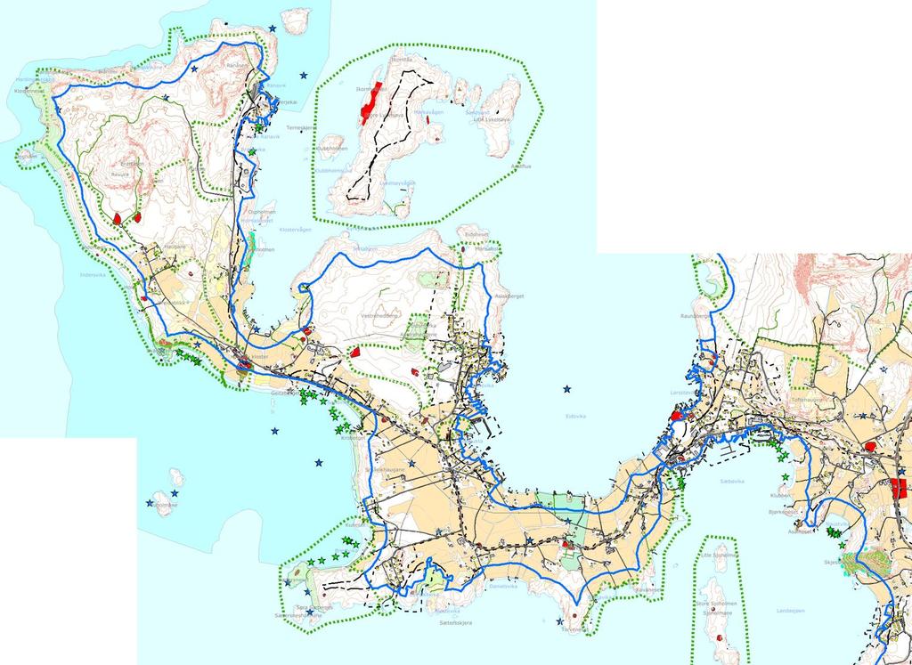 5.5 Område 5 Halsnøy Kartleggingsområdet omfattar heile strandsona på Halsnøy som vidare er skildra som 4 delområde; 5.5.1 Ranavik Sæbøvik Blå strek viser.