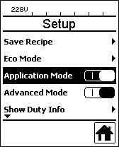 6.9 Visning av aktuelle verdier Application Mode (kun i Advanced Mode) Hvis du ønsker en oversikt over relevant informasjon som f.eks. nettspenning, varmeapparatets kapasitet osv.